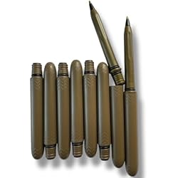 The USA Made Pocket Pen – 8 Pack – compact, affordable, lightweight, EDC black ink ballpoint pen – waterproof and floats – carries small, writes big (Flat Dark Earth)