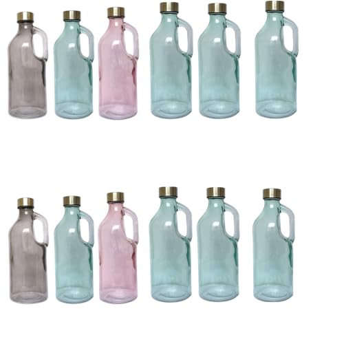 Image of Italian Tempered Glass Milk Bottle Water Bottle with Air Tight Round Cap Freeze Safe 1100 ML (Assorted Color), Pack of 1 (9052 BOTTLE) (12)