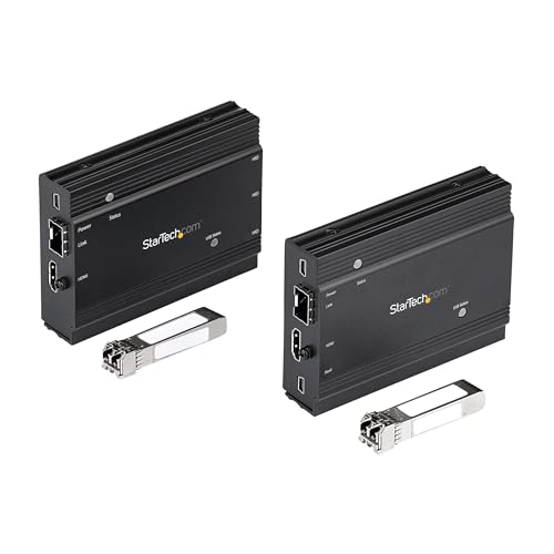 Image of StarTech 4K 60Hz HDMI KVM Extender Over Fiber, SFP+ Kit, 300m, TAA