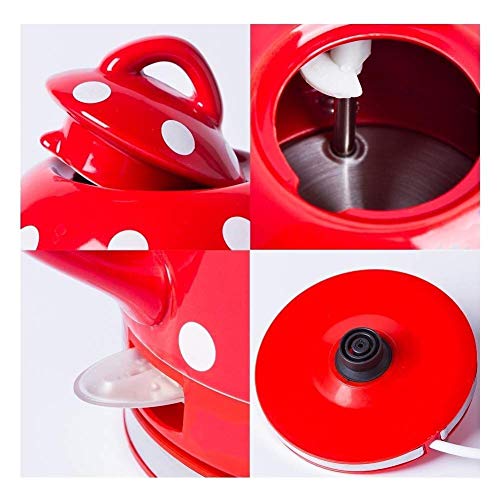 Hervidor Eléctrico Cerámico Sin Cable 1L 1000W Rojo miniatura 4
