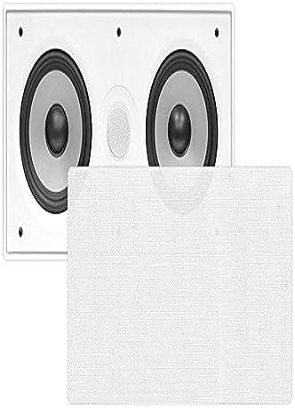 Pyle Ceiling Wall Mount Enclosed Speaker - 300 Watt Stereo In-wall / In-ceiling Flush Mounted Sound Speaker System W/ Dual 5.25" Long Throw Woofers, 1" Tweeter, 8 Ohm Impedance - Pyle PDIWCS56
