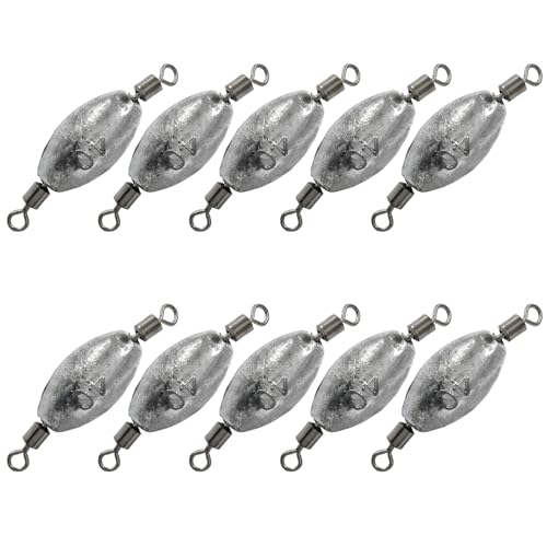 Uenhoy 10 Pcs 1.4 oz Aluminum Fishing Sinker Swivel Weights