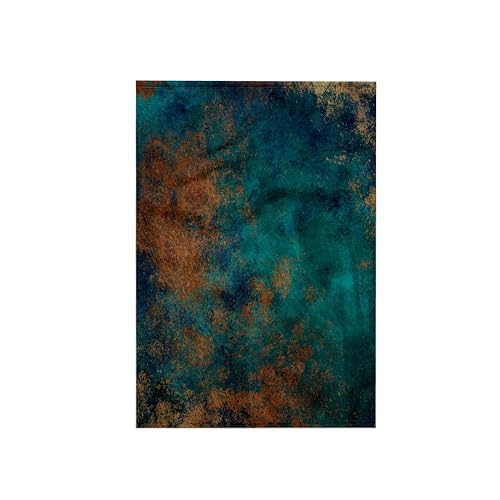 3dRose Handtuch, Blaugrün und Bild von Kupfer, abstrakt