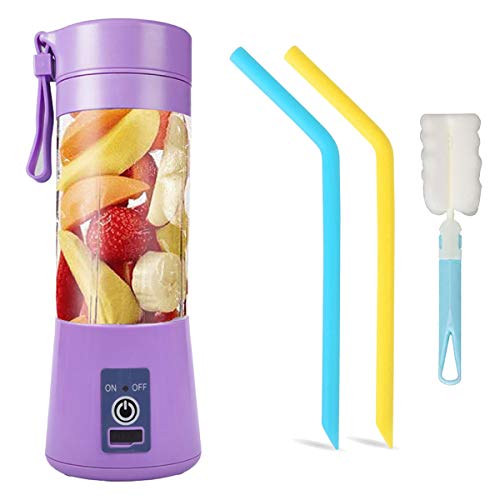 Portable Blender, Personal Size Blender USB Rechargeable with 6 Blades for Juice Crushed Ice Smoothies and Shakes, Mini Blender with 13oz Jucie Cup for Sports,Travel,Gym,home and Outdoors