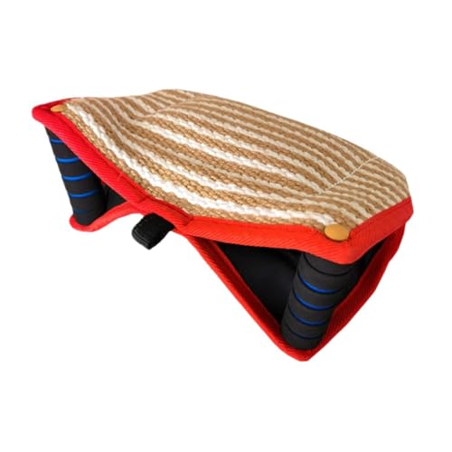 Dualoai 犬用噛み枕 犬のトレーニング用噛み付きスリーブ 丈夫なペット用品 実用的なポータブル犬用引っ張りおもちゃ 子犬用噛み付き防止, 赤
