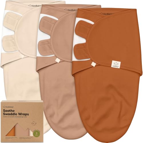 Image of 3-Pack Organic Baby Swaddle Sleep Sacks - Swaddles for Newborns, Infant 0-3 Months, Baby Girls, Boys, Soft & Snug Newborn Sleep Sack, Nursery Swaddling Blankets (Terracotta, OS)