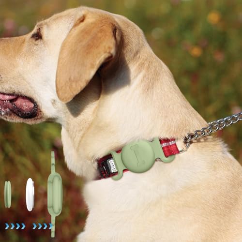 Image of Tobfit Case for Dog Cat Collar, Waterproof Apple Air Tag Protective Holder GPS Tracking Finder for Pet, Silicone Case for Dog Collar Cat Loop Holder Pet Accessories,1 Pack