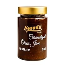 Sanniti Caramelized Onion Jam Sweet & Savory Gourmet Spread Perfect for Cheese Boards, Meats, and Sandwiches 8.11 oz 230g Jar