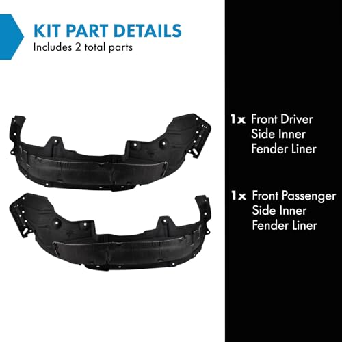 Image of TRQ Front Inner Fender Liner Set Compatible with 2019-2021 Lexus NX300 NX300h LX1248139 LX1249145