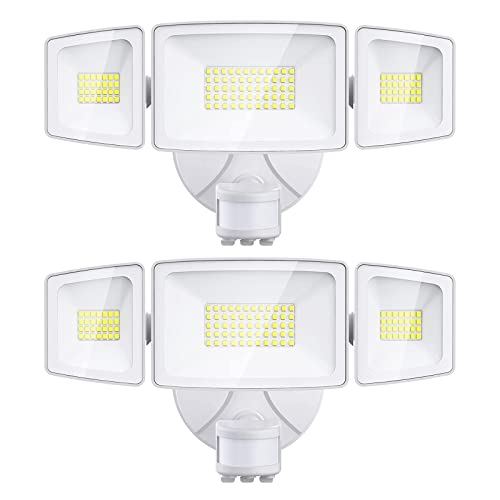 Olafus 55W Motion Sensor Outdoor Light, 2 Pack LED Security Light 5500LM, 6500K Exterior Motion Flood Light with 3 Adjustable Heads, for Outside Garage, Yard, Patio, IP65 Waterproof, White Olafus 55W Motion Sensor Outdoor Light, 2 Pack LED Security Light 5500LM, 6500K Exterior Motion Flood Light with 3 Adjustable Heads, for Outside Garage, Yard, Patio, IP65 Waterproof, White