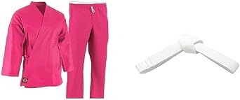 Pro Force 6 oz. Karate Uniform Elastic Drawstring - 55/45 Blend - Pink 1