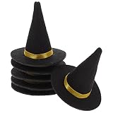 Sewroro Mini Sombreros De Bruja para Halloween 6 Uds. Adorno para Botella De Vino Mini Sombreros De Bruja De Fieltro Tapas De Botella De Vino para Decoración De Mesa De Fiesta De