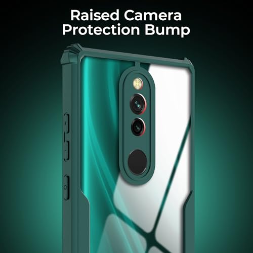 Image of A rtistque Clear Hard Transparent Acrylic Armor Back Cover Case for Mi Redmi 8A Dual /Redmi 8 / Redmi 8A | Shockproof TPU Edge Protection | Slim Protective Design | Redmi 8A Back Cover - Green