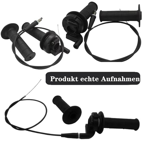 Buaak 7/8\ 22mm Lenkergriffe Motorrad, Schnellgasgriff, Moped Griffe, Ausgestattet Mit Einem 90 cm Gaszug Universal für 50Cc 90Cc 110Cc 125Cc 140Cc 150Cc 200Cc 250Cc Pitbike Dirtbike (Schwarz)