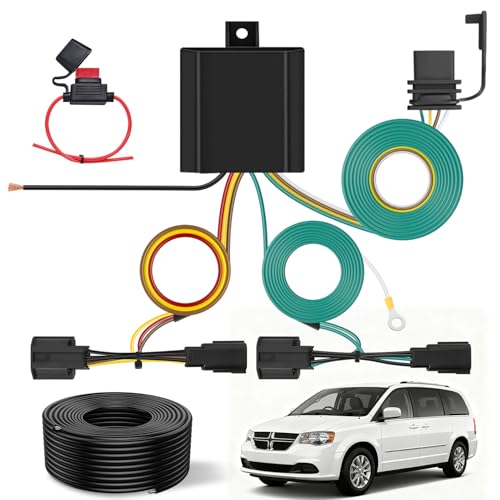 Nilight - Nilight 4 Pin Trailer Wiring Harness Kit 56331 for 2011 2012 2013 2014 2015 2016 2017 2018 2019 2020 Dodge Grand Caravan Chrysler Town & Country Ram C/V Simple Fit Tow Hitch - -8%