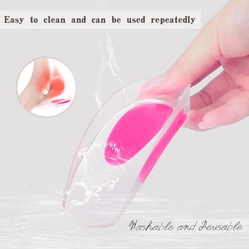 Image of Heel Cups, Gel Cushion Pads for Spur Relief Heel Pain Shock Absorbing and Heel Support, Shoe Pads for Women Size 9-13, 2 Pairs