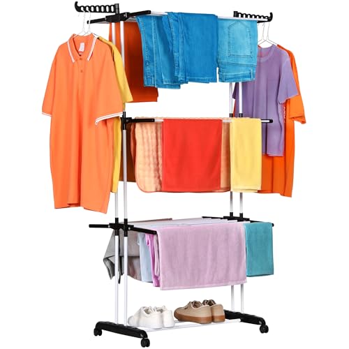 NK Tendedero Vertical Plegable con 4 Niveles - 6 Bandejas Retráct...