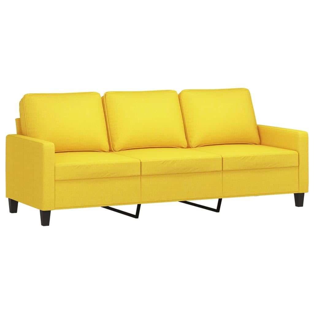 Refined Sofá de 3 plazas de Tela Amarillo Claro 180 cm