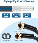 Short Garden Lead-in Hose 6ft X 5/8" Female to Female, 6 Feet Flexible Leader Water Hose with Swivel Handle, Heavy Duty Small Garden Water Hose for Outdoor Indoor