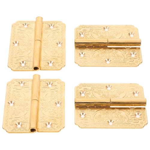 HOUDERCO 4個 真鍮製の 蝶番 小さな蝶番 小さなキャビネットヒンジ キャビネットのドアのヒンジ キッチンキ