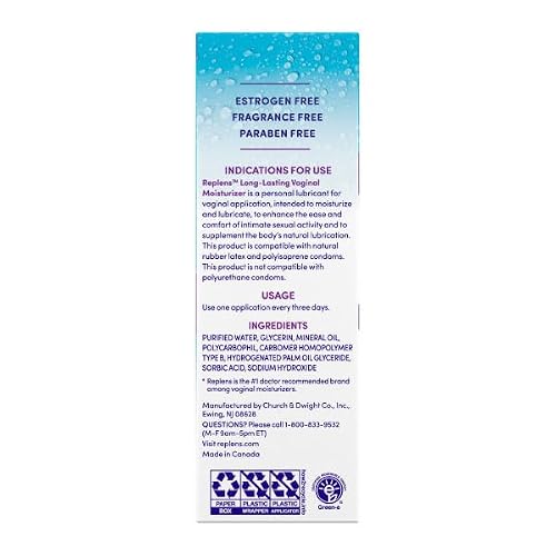 Replens Long-Lasting Vaginal Restores Vaginal Moisture Moisturizer (Pack of 2)