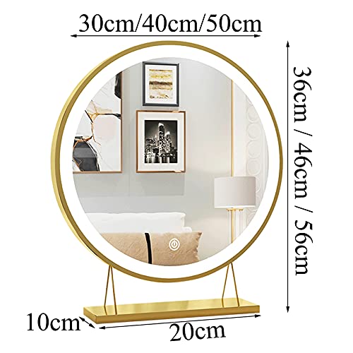 Espejo de maquillaje redondo iluminado con luz LED de 40 cm para vestidor 8