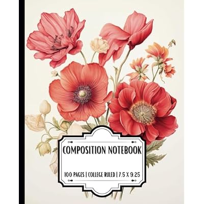 Composition Notebook College Ruled: Vintage Aesthetic Floral Botanical Illustration Cover | Colorful Gothic Botanical Art | School/College Student, ... Gift | 100 pages | 7.5 x 9.25 inch