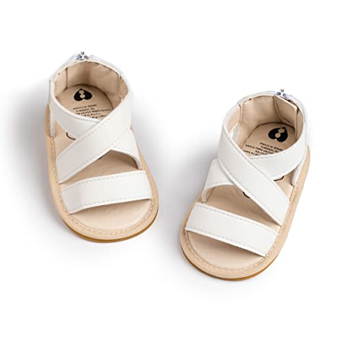 Image of Babelvit Infant Baby Girl Boy Sandals Comfort Premium Summer Outdoor Casual Beach Shoes with Flower Bowknot Anti Slip Rubber Sole Newborn Toddler Prewalker First Walking Shoes