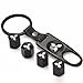 CzlpV Black Car Wheel Tire Valve Caps Tyre Stem Air Caps Keychain Styling for Mitsubishi