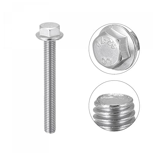 Image of uxcell M8x65mm Hex Serrated Flange Bolts Screws Metric Thread 304 Stainless Steel 5pcs