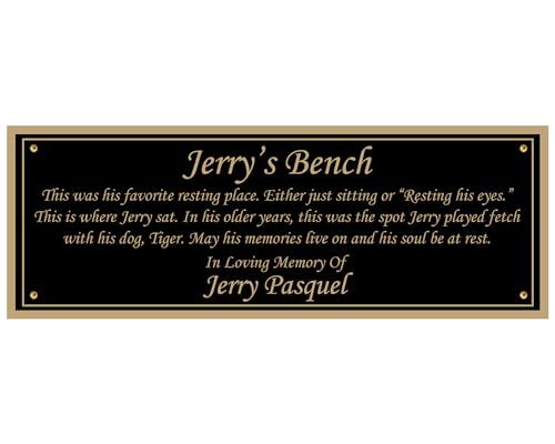 Memorial Bench Plate, Personalized Plaque, Door Name Plate, Building Sign, Engraved Tree Plaque, Custom...