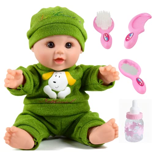 TUSALMO 12 Inch Baby Doll with Accessories Set,Soft Baby Dolls for 3+ Year Old Girls boy,Baby Toys for Birthday Gift