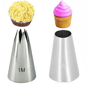 2 STKS DIY Cake Decorating Nozzles Rvs ICing Piping Nozzle Gebak Tips Ronde Bloem Chocoladevorm Bakken Tool # 1A 1M…