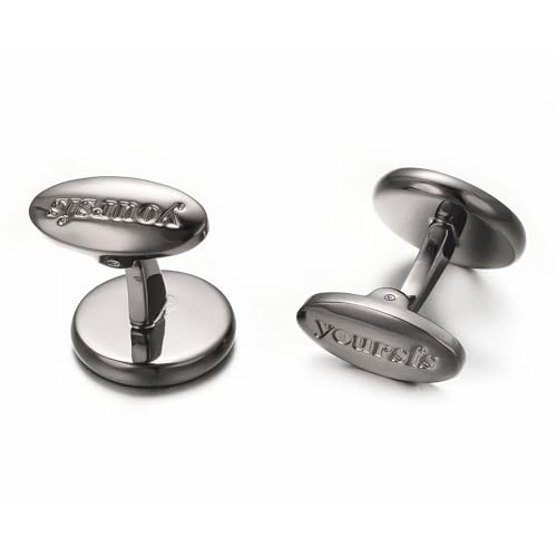 Mancuernillas plateadas cepilladas para hombre miniatura 5