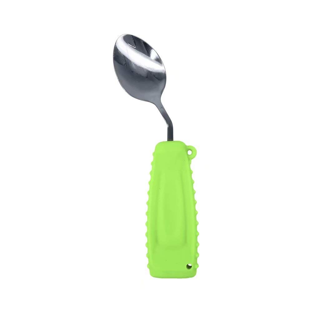 Adaptive Utensils Spoon & Fork Easy to Hold for Independent Eating, Weighted Utensils for Hand Tremors