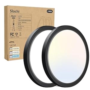 slochi – slochi 3Farben 3000/4000/6500K LED Deckenleuchte Flach, Ø18c