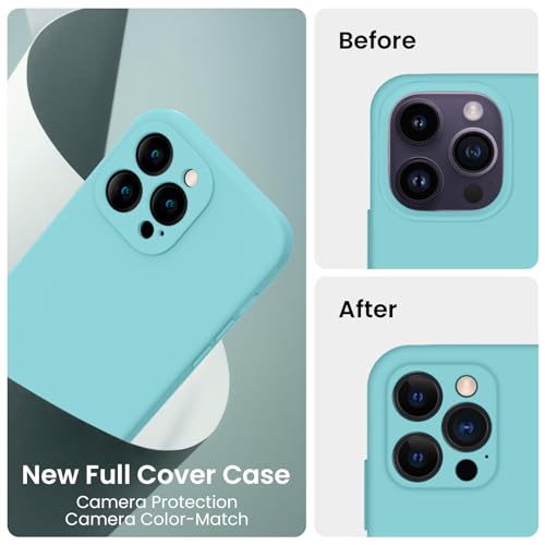 Image of FireNova Designed for iPhone 14 Pro Max Case, Silicone Upgraded [Camera Protection] Case, Soft Anti-Scratch Microfiber Lining Inside, 6.7 inch, Sea Blue