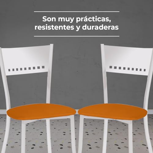 ASTIMESA SCMGNA Dos sillas de Cocina, Metal, Naranja, Altura de Asiento 45 cms - imagen 4