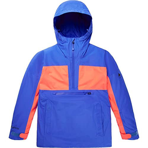 Burton Jaqueta Anoraque Feminina Padrão Fronha Gore-TEX 2L, Azul Amparo/Laranja Tetra, Médio