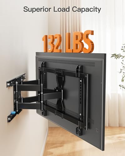 Image of ELIVED Ultra Slim TV Mount for Most 37-90 inch tvs, Holds up to 132 lbs, Full Motion TV Wall Mount Swivel and Tilt, 1.1 inch Low Profile TV Mount, Wall Mount Bracket Max VESA 600x400mm, Fits 12 inch /16 inchStuds