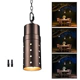 Varmtalys Low Voltage 3CCT Hanging Light, 3000K/4000K/5000K Selectable Outdoor 12V LED Pendant Light, IP65 WaterproofORB Aluminum for Gazebo Tree Porch Landscape Lighting