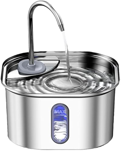 TopikaPet-Stainless Steel Cats Water Dispenser Automatic Pet Water Fountain