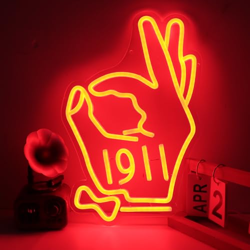 Tiabuy KAP Fraternity Sorority Neon Signs for Wall Decor, Kappa Alpha 1911 Psi Neon Lights for Fraternity Birthday Gfits with Dimmanle, USB Power KAP Paraphernalia Sorority Sings Gifts 17 * 13 IN