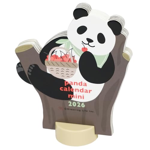 GreetingLife Mini Panda Animal Die-Cut Desktop Calendar 2026 C-1709-ET