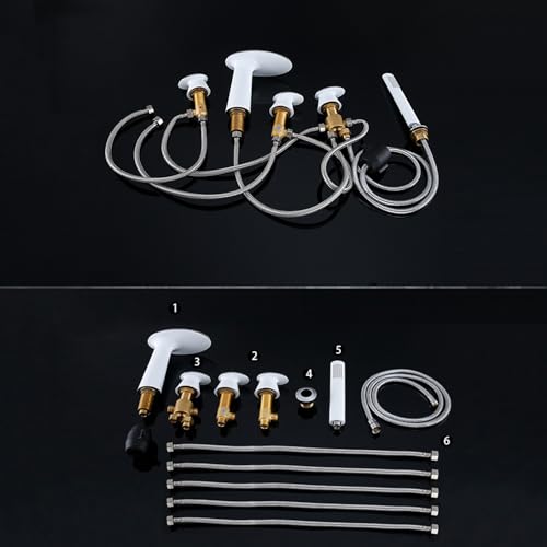 Ensemble de robinetterie de bain cascade à douchette extractible pratique - 8