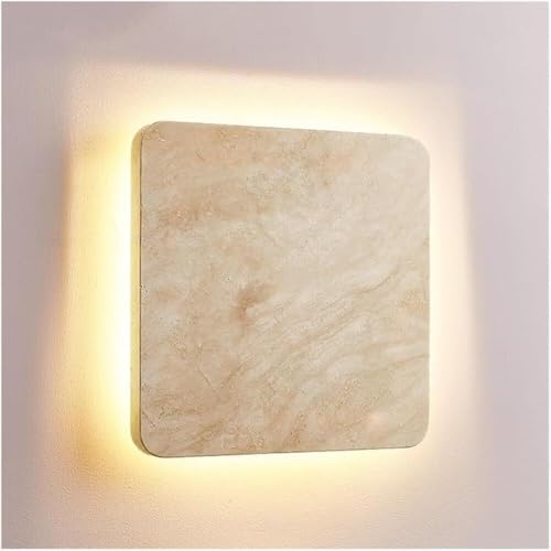 Modern Natural Marble Wall Light Minimalist Square Outdoor Sconce Warm