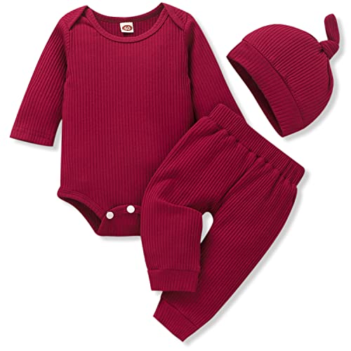 Image of Aalizzwell Baby Boys Girls Ribbed Bodysuit Outfit