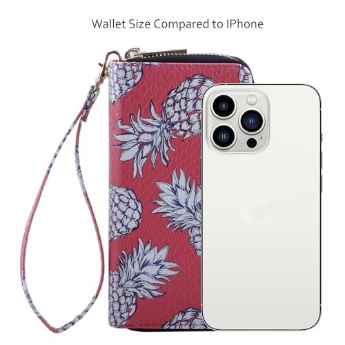 Image of XEYOU Double Zipper Long Clutch Wallet Cellphone Wallet for Women with Removable Wristlet Strap for Credit Card, Cash, Coin, Bill