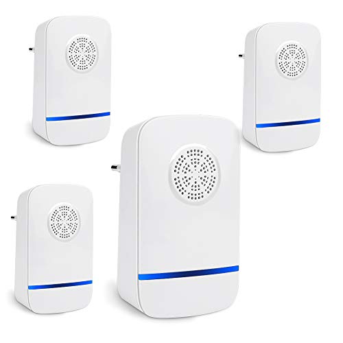 Preisvergleich Produktbild Hospaop Ultraschall Schädlingsbekämpfer, 4 Stück Elektronische Moskitoschutz Insektenschutzmittel Pest Control Repeller Innenräumen Mäuseabwehr für Mäuse, Schaben, Insekten, Ameisen, Flöhe, Fliegen