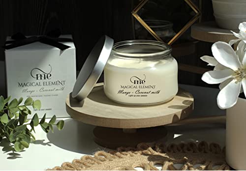 Magical Element Mango & Coconut Milk Scented Soy Candle, 10 Oz Jar, 35+ Hour Burn Time #TOP4